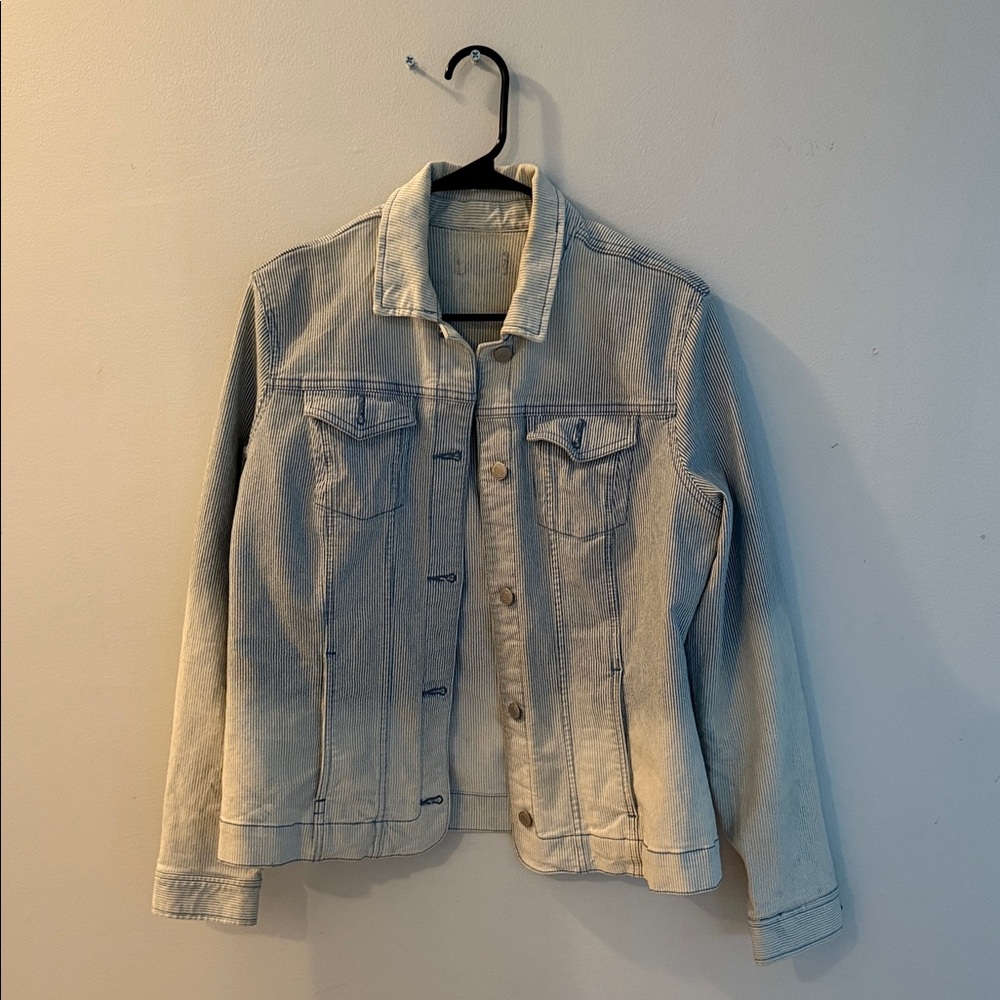 Ombré Pinstripe Denim Jacket
